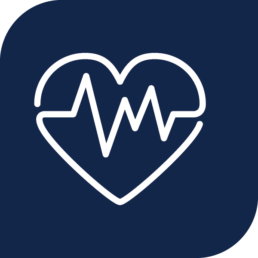 Heart icon with a heartbeat line in the center, Heart activity, ECG, TWO TO FOUR Study, HIV prevention, adults 18+