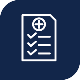 Paper icon with checkmarks, Questionnaires, TWO TO FOUR Study, HIV prevention, adults 18+