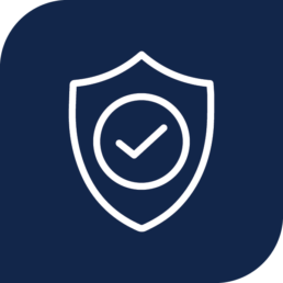 Sheild icon with a checkmark in the center icon, Safety check, TWO TO FOUR Study, HIV prevention, adults 18+