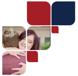 Caucasian woman hugs a male friend, TWO TO FOUR Study, HIV prevention, adults 18+, HIV study